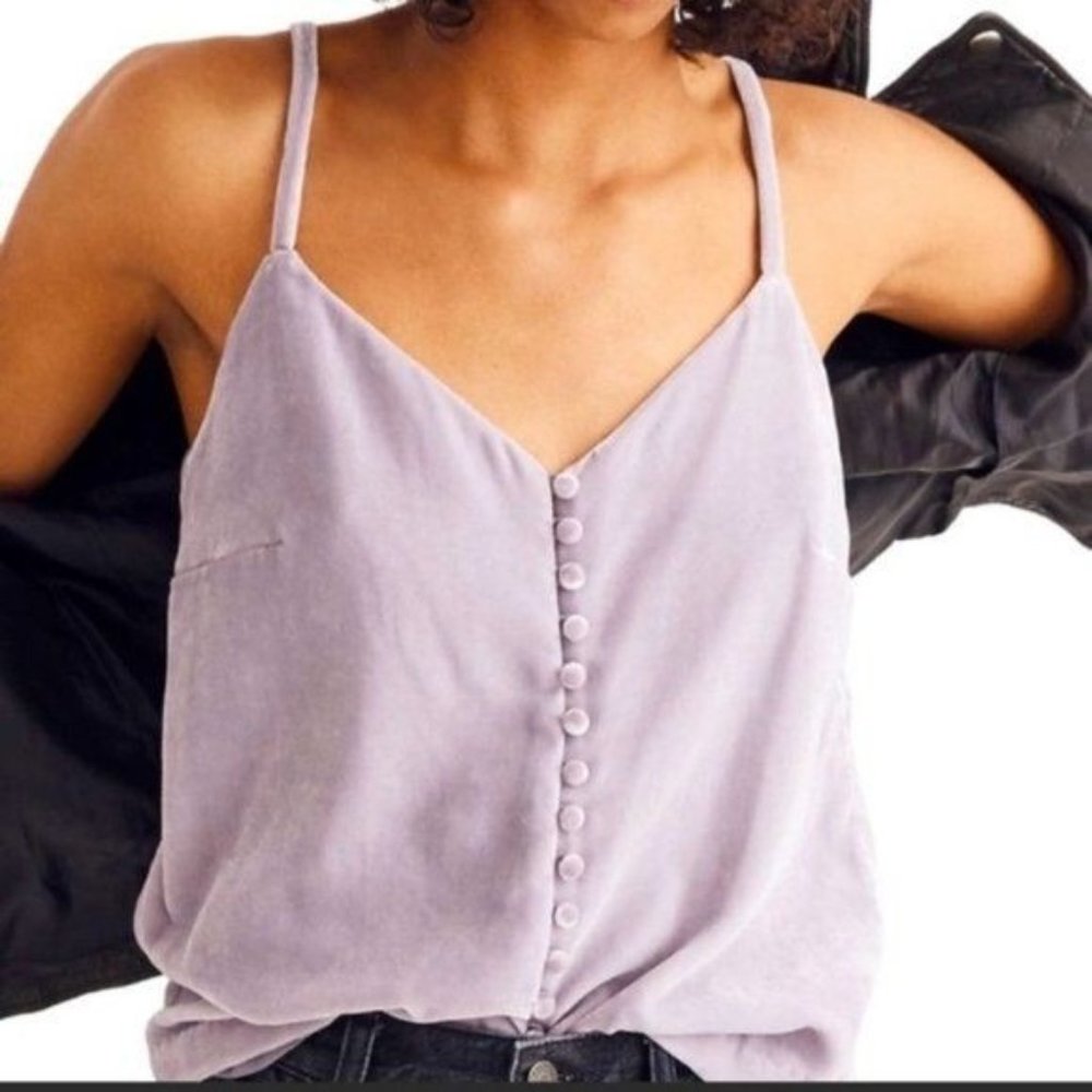 MADEWELL Velvet button down cami in LILAC